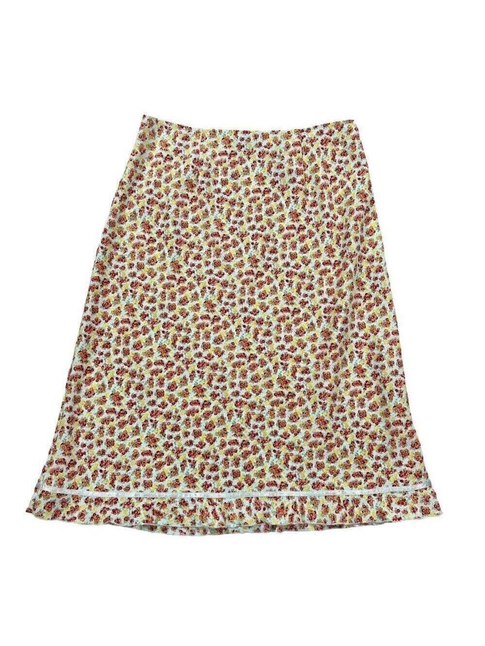 Express Vintage Cottagecore Red Yellow Floral Print Size 7-8